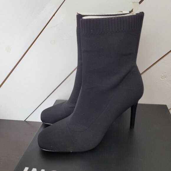 NEW I.N.C. Vidaliaf Womens Black Knit High Heel Ankle Boots Size 9.5M - Picture 2 of 9